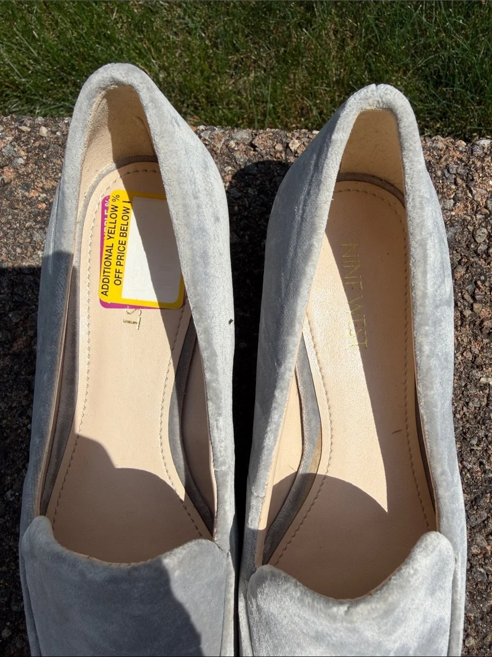 Nine West Light Gray Suede Slip-On Loafers